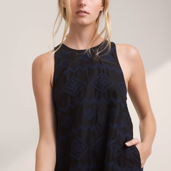 Aritzia Wilfred Trompette Black Embroidered Dress - Picture 2 of 5